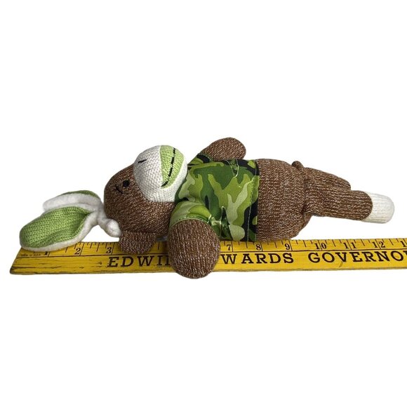 Dan Dee Camo Sock Monkey Plush Stuffed Animal Bunny Rabbit Ears 10" Camouflage - Picture 2 of 7